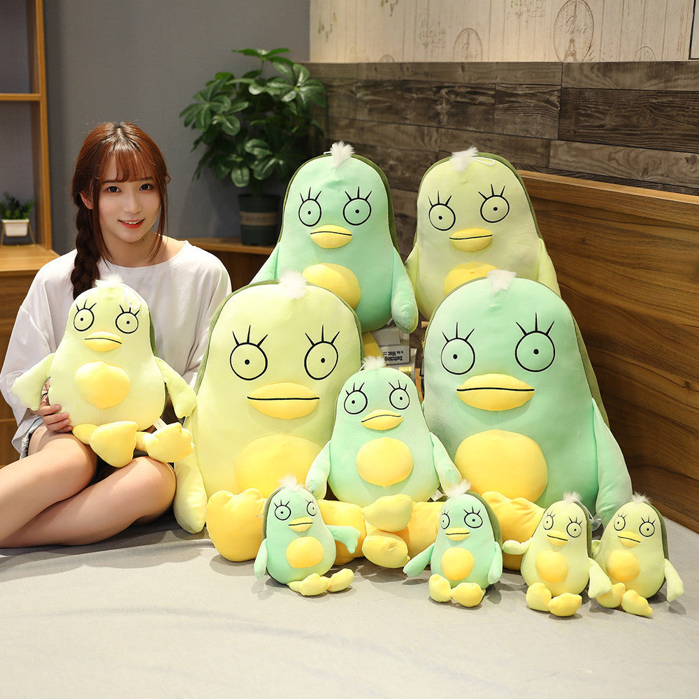 Avocado Duck Soft Plush Toy – Velvet Stuffed Animal in Multiple Sizes (Yellow & Green)