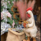 Farmhouse Folk: American Hand-painted Creative Animal Resin Chicken Ornaments.