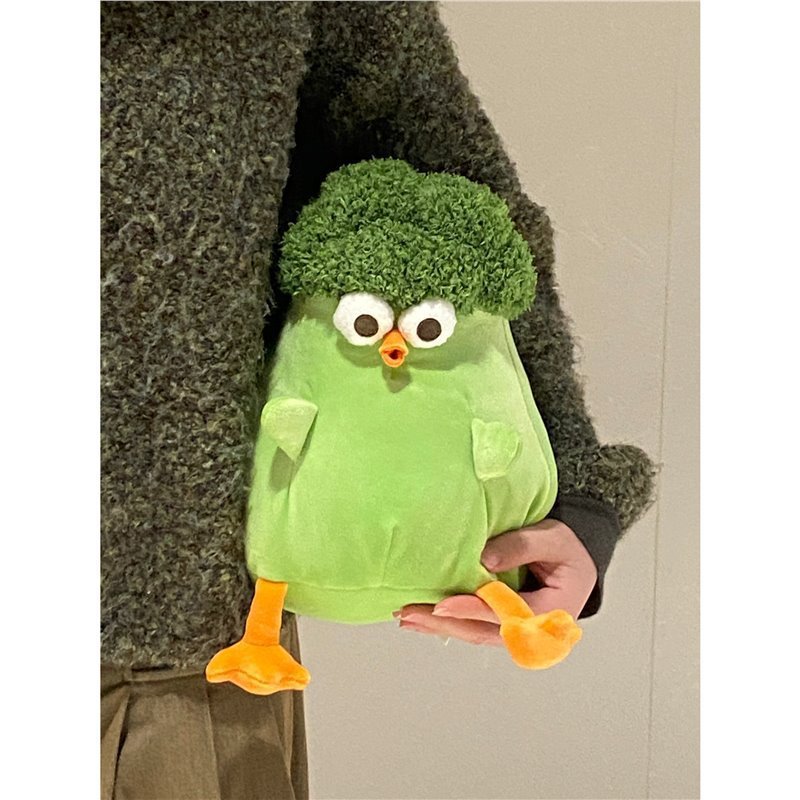 Quirky & Cute: Broccoli Pier Chicken Plush Doll (23-25cm), Funny Sleeping Hug Doll.