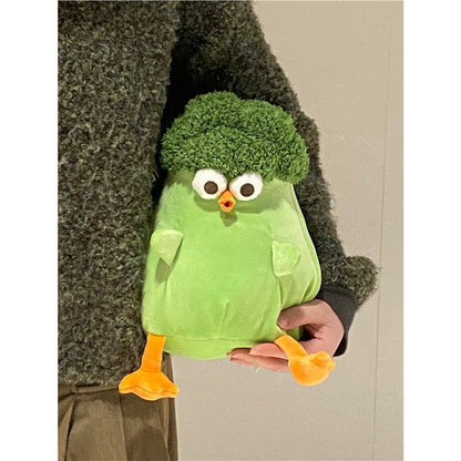 Quirky & Cute: Broccoli Pier Chicken Plush Doll (23-25cm), Funny Sleeping Hug Doll.