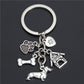 Small Animal Pet Dog Heart Keychain, Zinc Alloy Rope Pendant Accessory