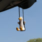 Charming Ride: Cute Anime Little Duck Swing Rearview Mirror Ornament (Resin, Multiple Styles).