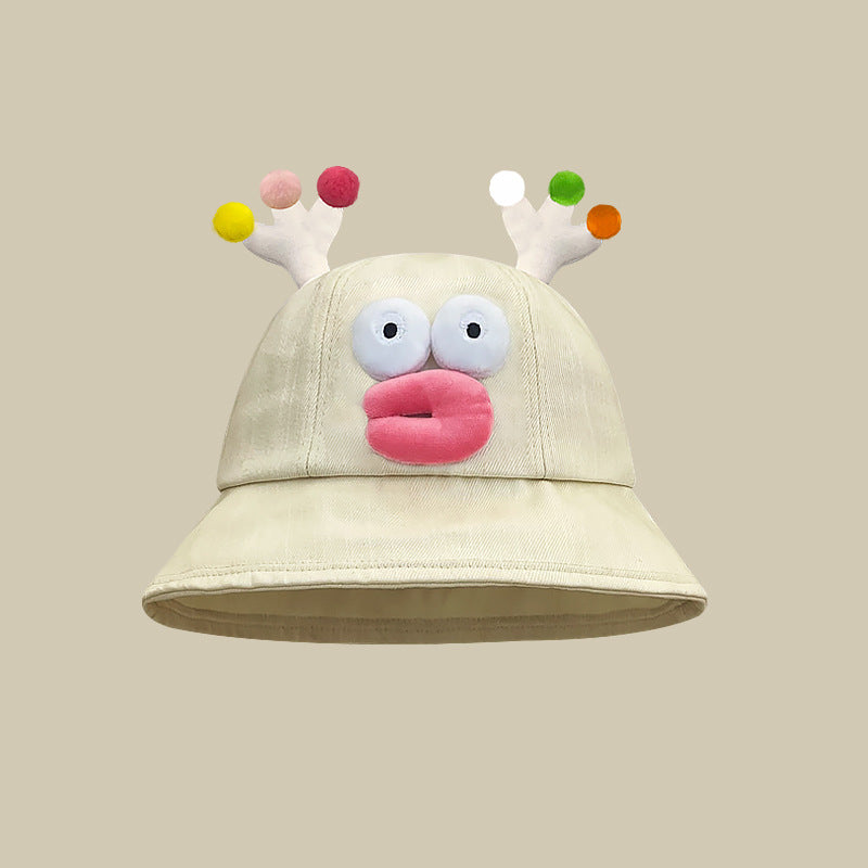 Seasonal Style: Cute Cartoon Fisherman Hat with Frog and Monster Designs (Tie-Dyed).