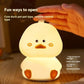 Creative Cute Happy Duck Night Lamp – USB Rechargeable Multicolor Bedside Light
