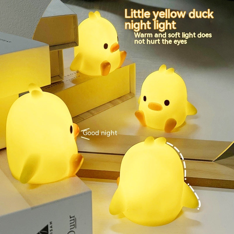 Cozy Glow: Small Yellow Duck Bedside Night Lamp Gift Set (Built-in Battery).