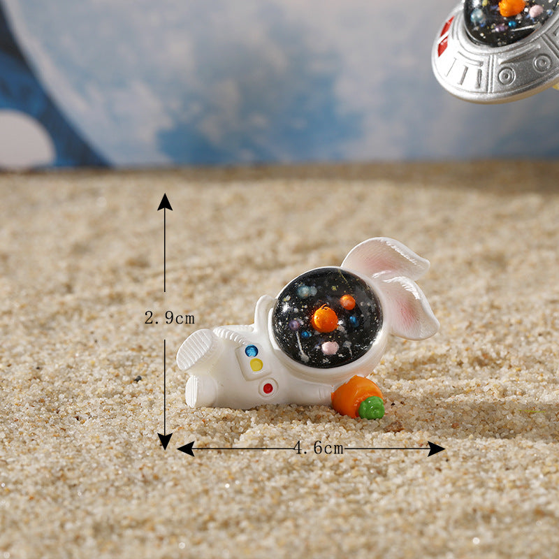 Cartoon Bunny Resin Ornament, Cute Decorative Figurine