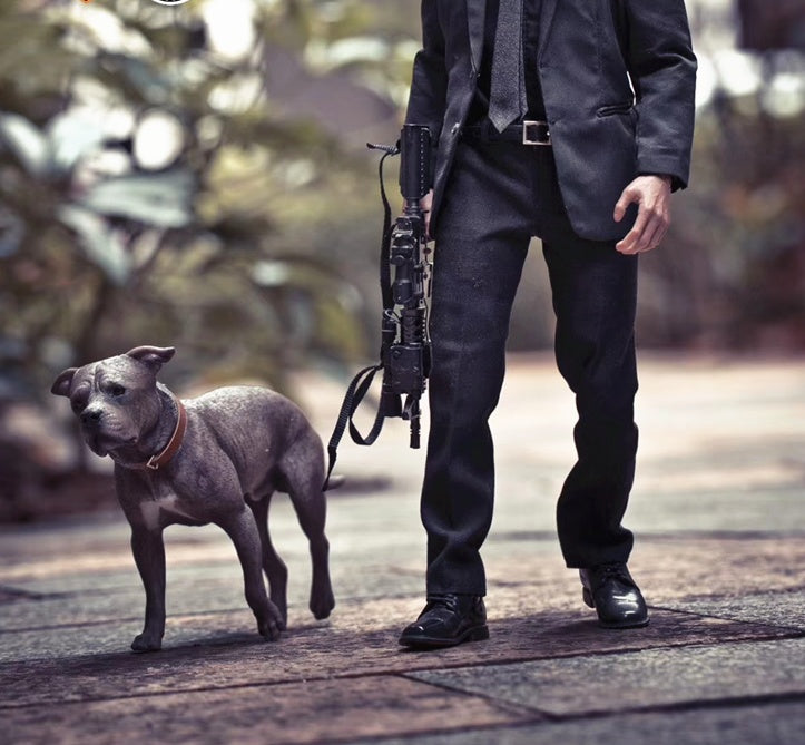 MR.Z Simulation Animal Dog Resin Ornaments, American-Style Stafford Terrier Collectible