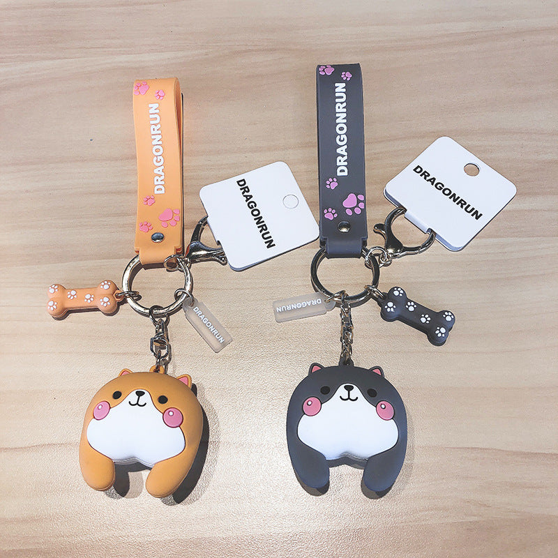 Funny Corgi Dog Doll Keychain, Silicone Pet Butt Key Pendant