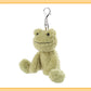 Frog Schoolbag Pendant Keychain – Cute Matcha Frog Plush Doll Charm