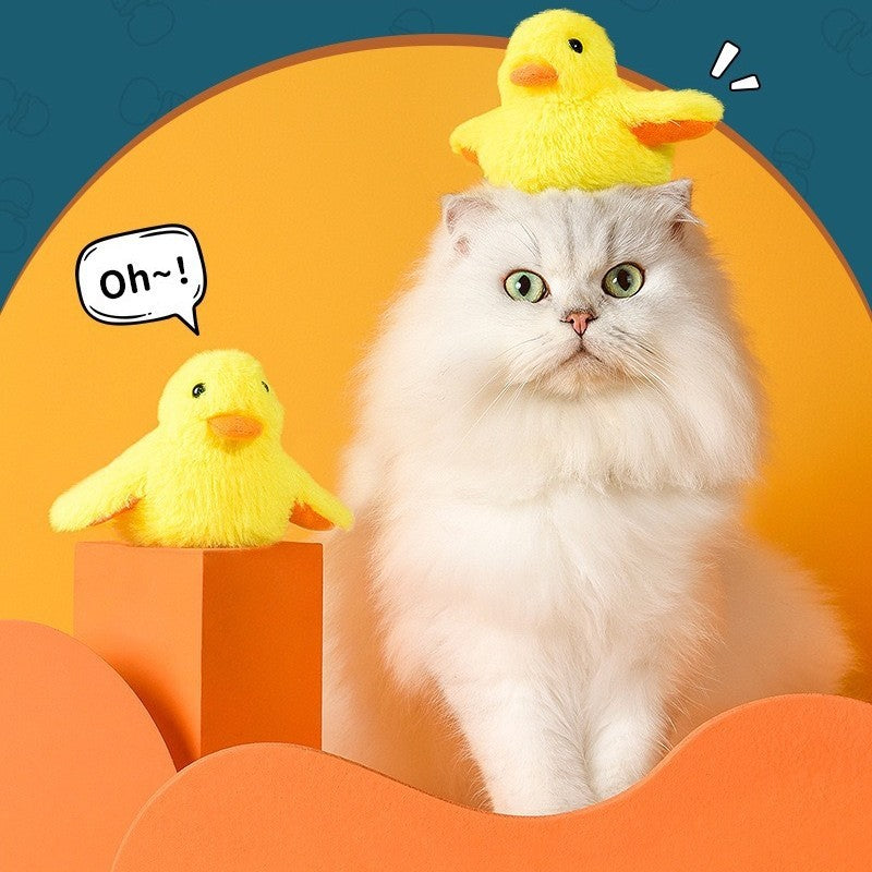 Interactive Fun: Electric Gravity Duck Cat Toy (Simulation Vibration & Sound, Type-C Charging).