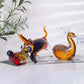 Handmade Colored Glass Dog Ornament, Light Luxury Sika Deer-Inspired Animal Decoration for Tea Table & Home Display