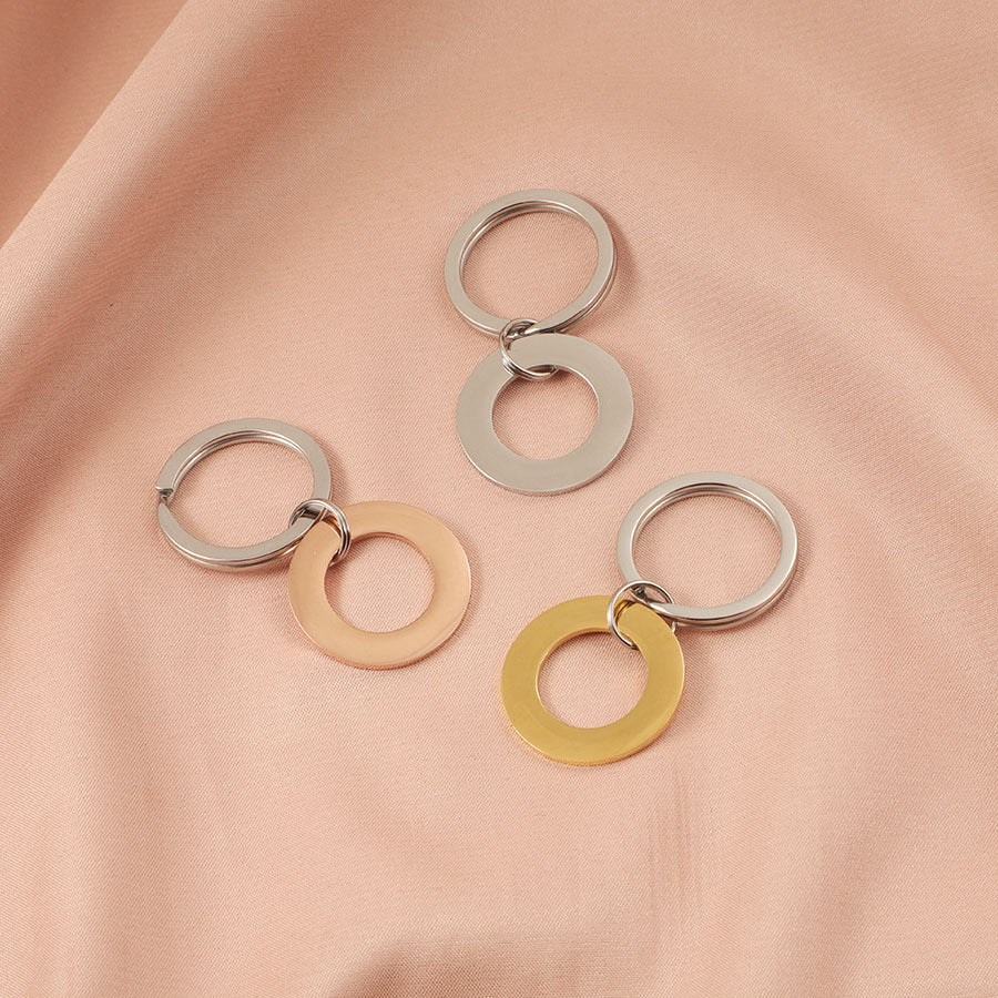 Stainless Steel Pet ID Ring Keychain, Durable Titanium Steel Dog Tag (25mm)