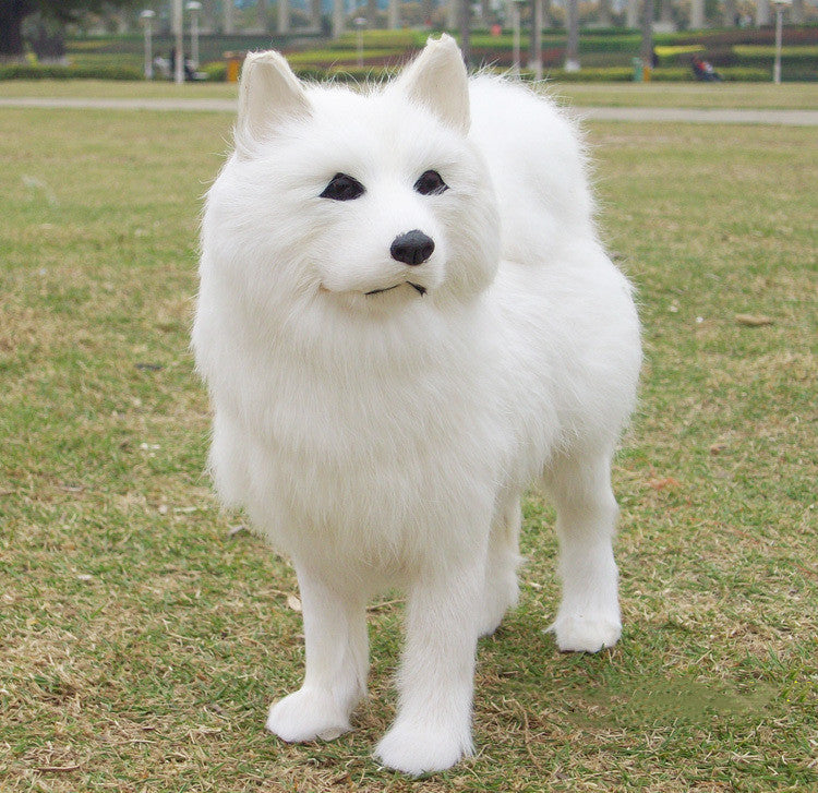 Dummy Dog Samoyed Ornament, Lifelike Children’s Plush Toy & Desktop Decoration