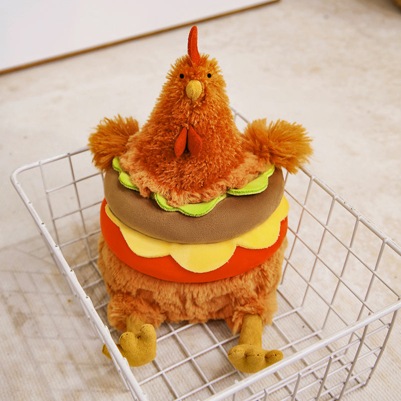 Chicken Burger Plush Toy – Cute Shapeshift Stuffed Animal