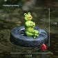 Water Garden Charm: Modern Resin Floating Frog Simulation Animal Ornaments.