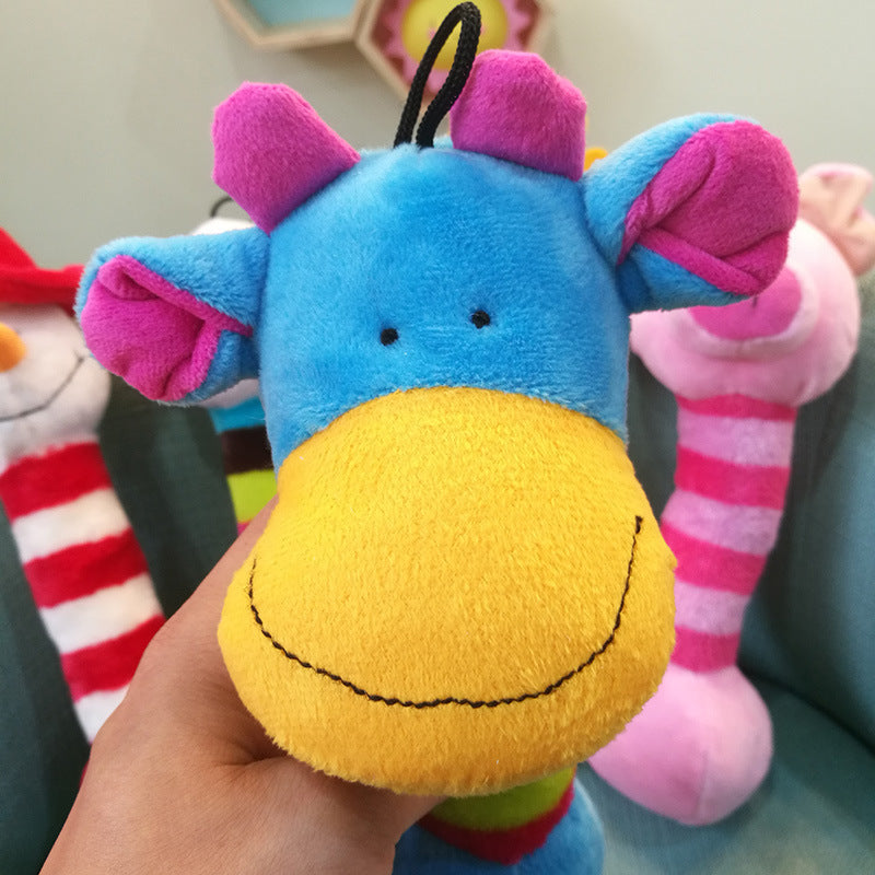 Soft Playtime: Plush Lollipop Duck Chewing Toy for Pets.