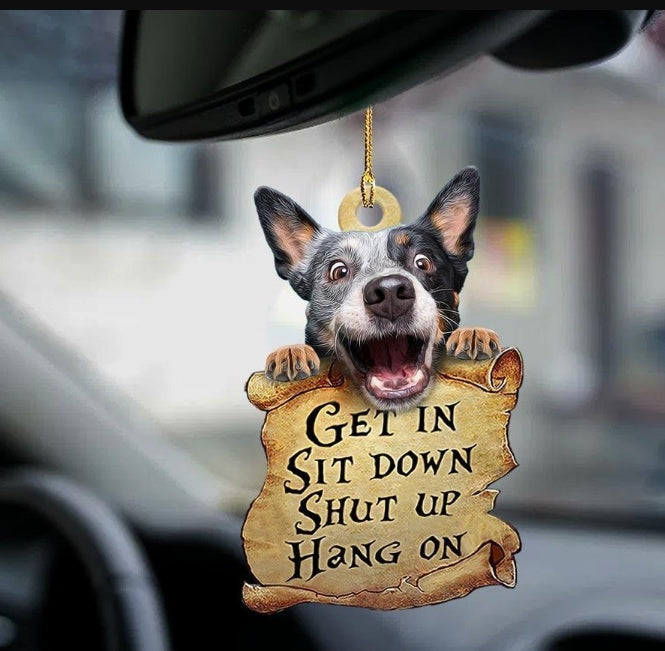 Sleeping Dog Angel Car Pendant, Acrylic Hanging Ornament for Cars, Doors & Home Decor