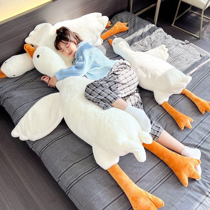 Big White Geese Pillow Doll – Cute Plush Duck Toy in Multiple Large Sizes