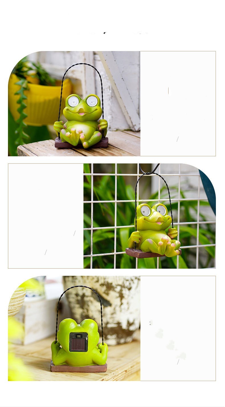 Garden Charm: Cute Swing Frog Resin Outdoor Hanging Pendant Ornament.