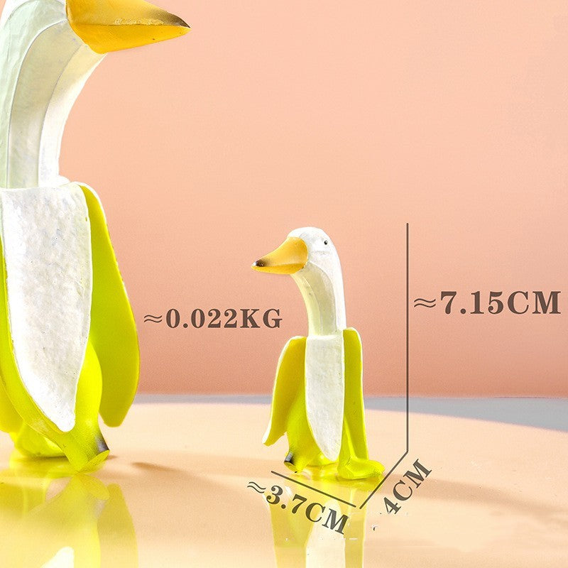 Fruit Fusion: Banana Friend Duck Cute Quirky Resin Ornament (Modern Simplicity).