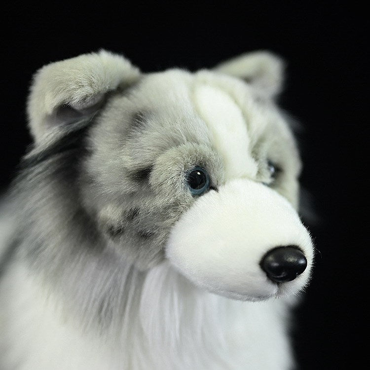 Border Collie Simulation Plush Toy, Realistic Soft Dog Doll with PP Cotton Filling