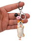 Yoga Dog Independent Corgi Bell Keychain, PVC Resin Climbing Dog Pendant