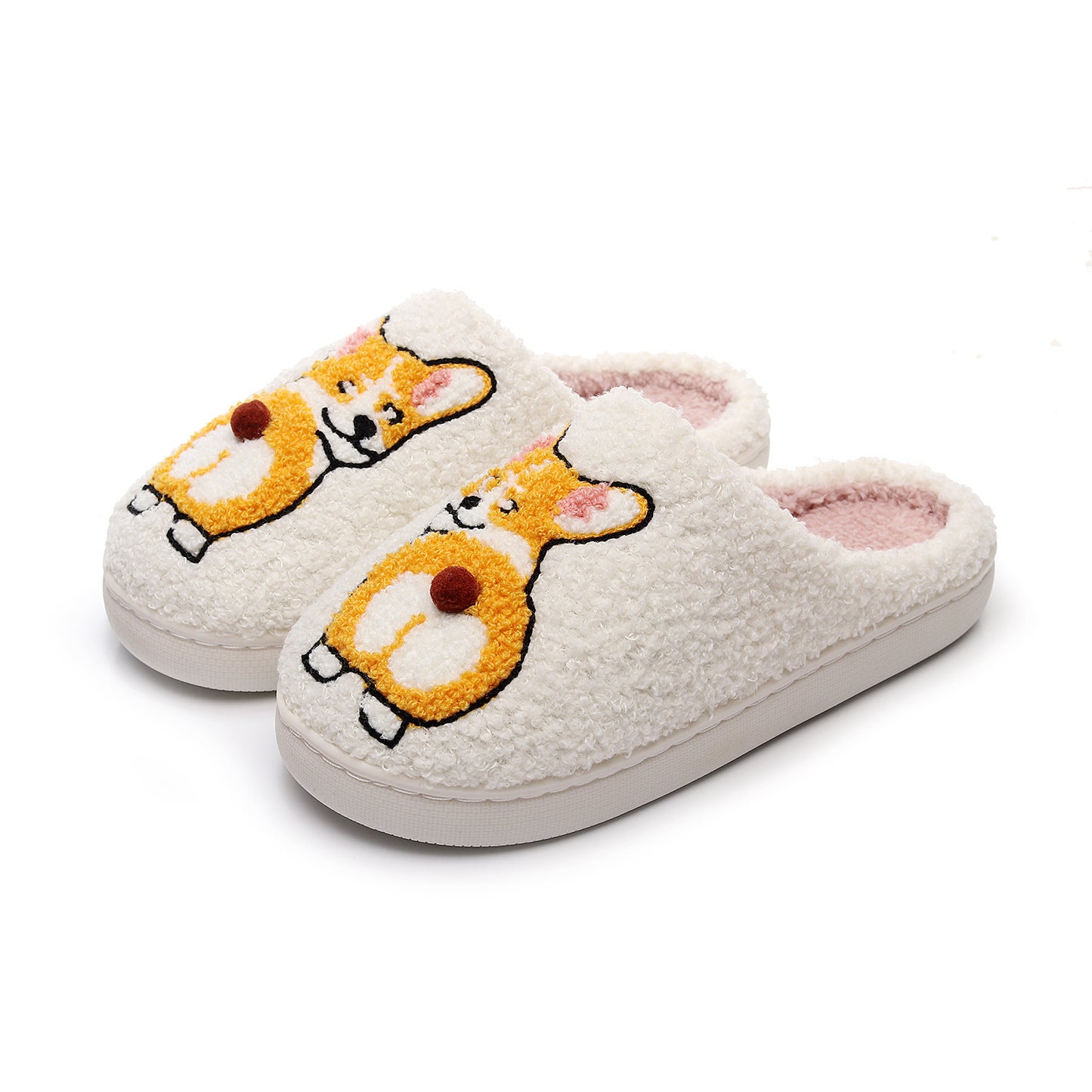 Fashion Personality Pet Corgi Cotton Slippers, Plush Cartoon Dog Indoor Shoes (Unisex)