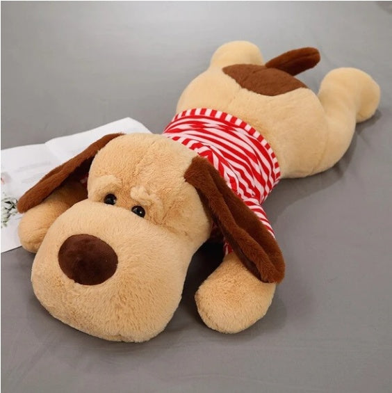 Cozy Companion: Striped Plush Toy Dog ($\mathbf{14}$ Years Old and Under).
