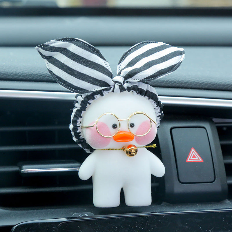 Kawaii Café Duck Toy – Cute Cartoon Plush Duck Doll for Car Decor & Gifts
