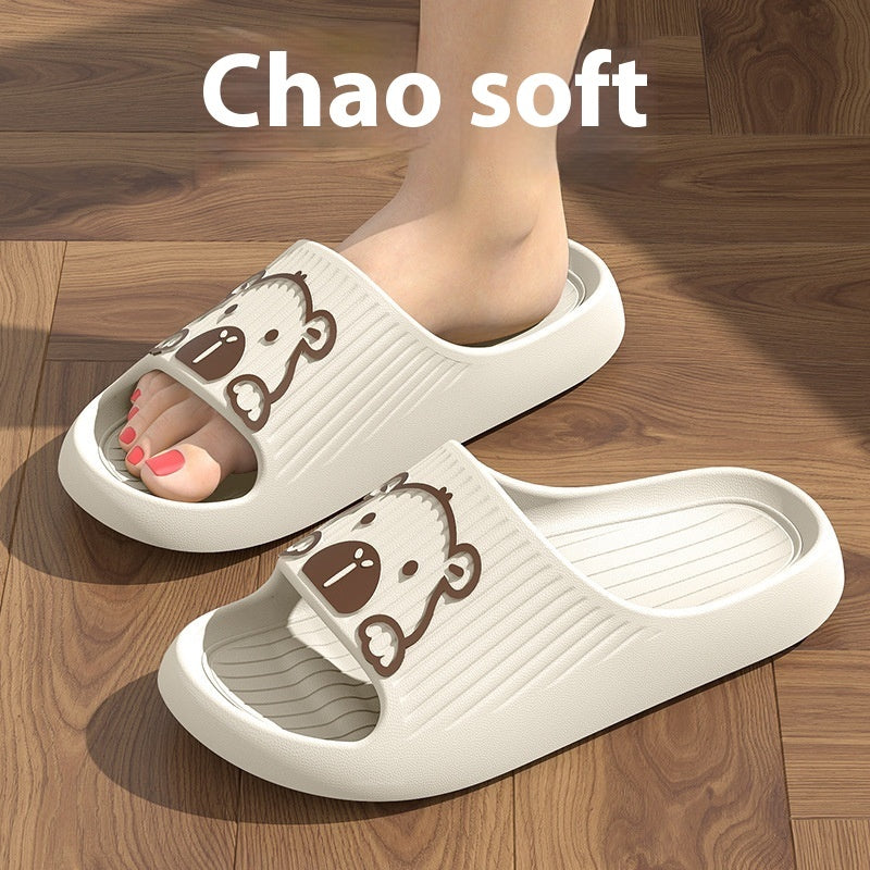 Cute Cartoon Dog Slippers, Non-slip Bathroom & Floor Summer House Shoes