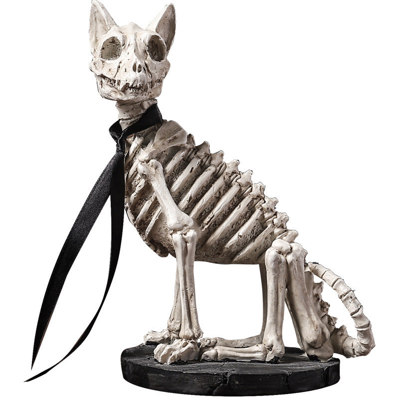 Skeleton Dog Dinosaur Fossil Ornament, Halloween Resin Decoration