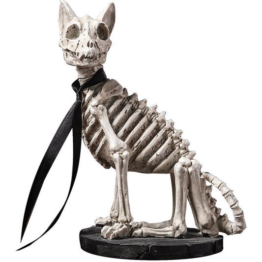Skeleton Dog Dinosaur Fossil Ornament, Halloween Resin Decoration