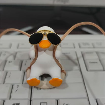 Car Swing Duck Pendant Ornament – Cute Gypsum Duck Hanging Decoration