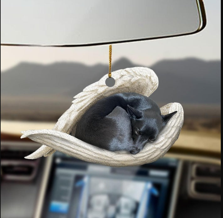 Sleeping Dog Angel Car Pendant, Acrylic Hanging Ornament for Cars, Doors & Home Decor