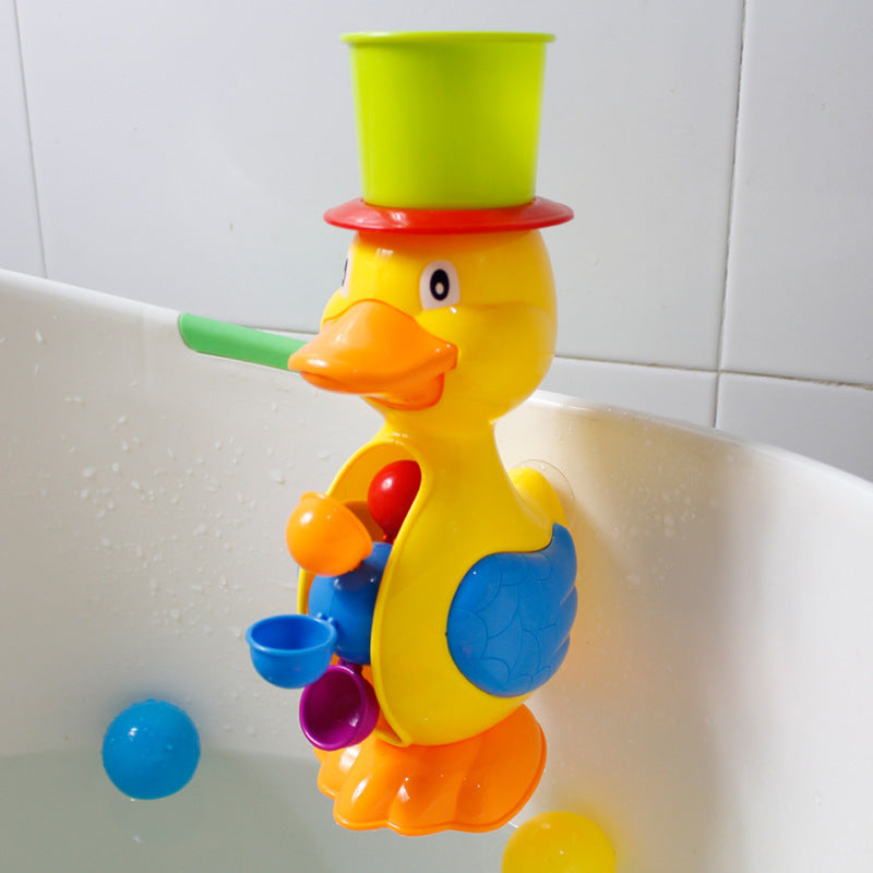 Fun in the Tub: Educational Duck Waterwheel Bath Toy for Babies.