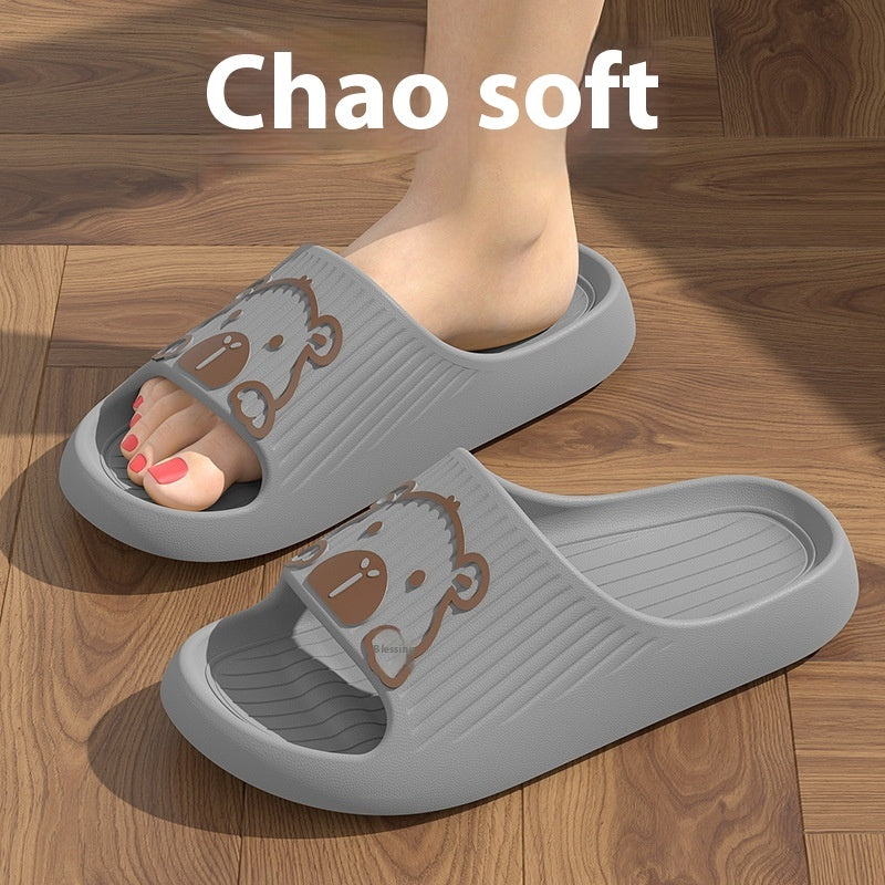 Cute Cartoon Dog Slippers, Non-slip Bathroom & Floor Summer House Shoes