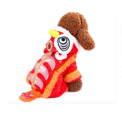 Cat Dance Lion Pet Funny Costume, Dog & Cat Four-Legged Outfit for Festivals & Fun Dress-Up