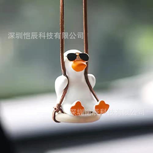 Car Swing Duck Pendant Ornament – Cute Gypsum Duck Hanging Decoration