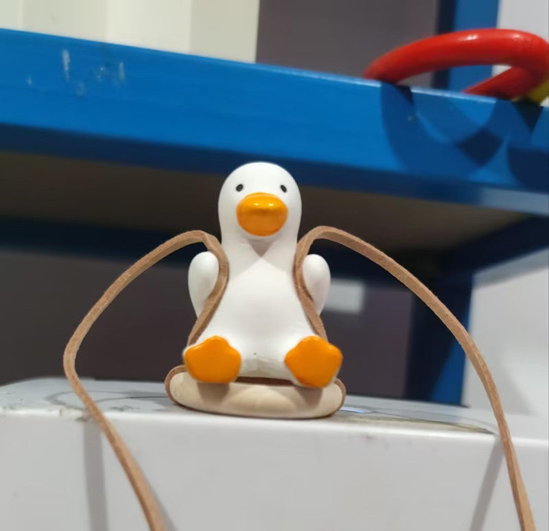 Car Swing Duck Pendant Ornament – Cute Gypsum Duck Hanging Decoration