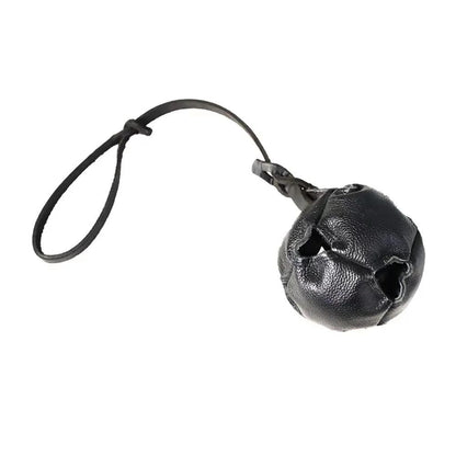 Leather Dog Training Ball Toy, Tug Ball with Handle for Bite, Reward & Obedience Training