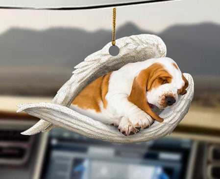 Sleeping Dog Angel Car Pendant, Acrylic Hanging Ornament for Cars, Doors & Home Decor