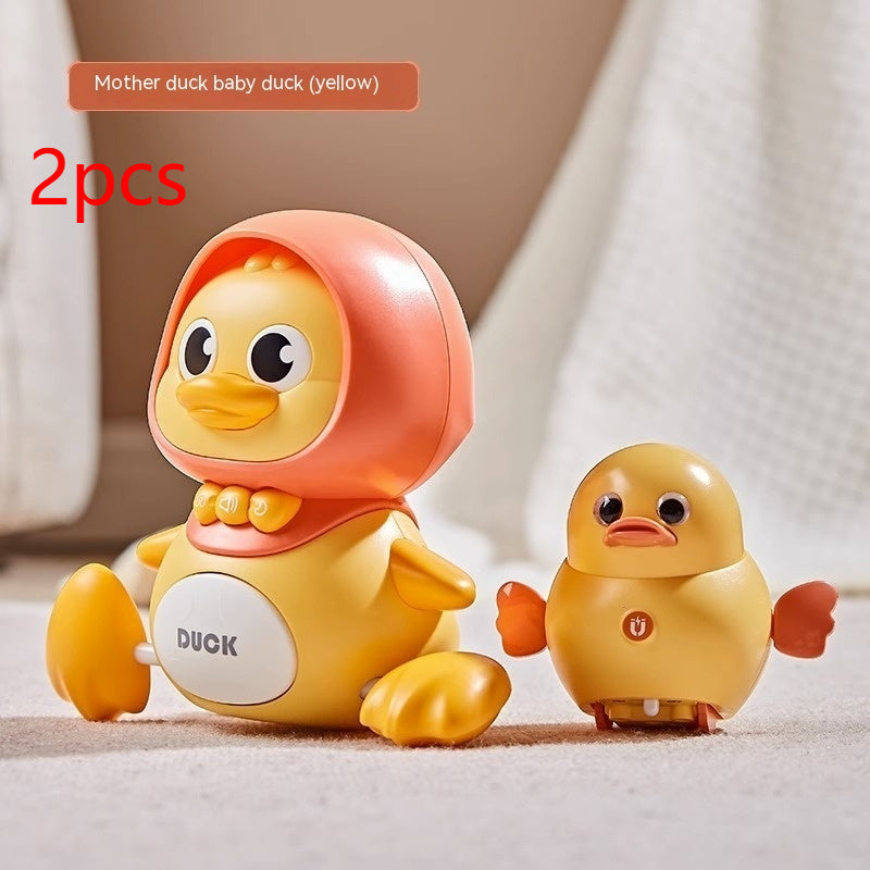 Interactive Fun: Electric Walking & Swinging Duck Mother and Baby Toy Set (Magnetic Connection).