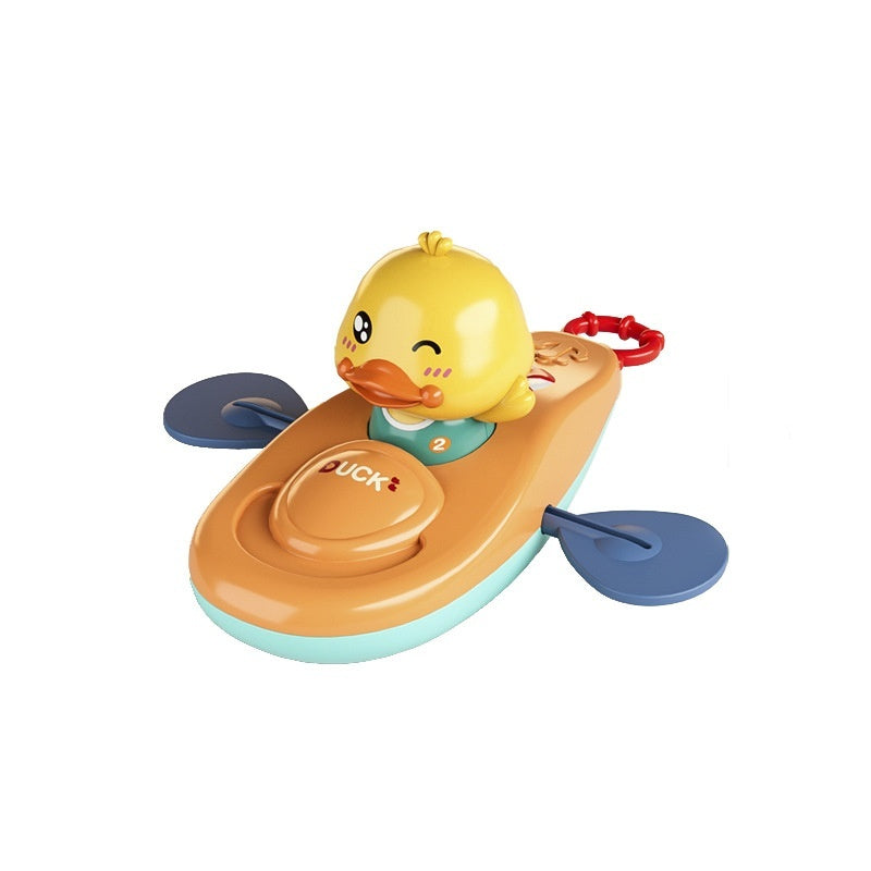 Baby Yellow Duck Water Play Toy – Wind-Up Kayaking Duck with Pull-Wire Action