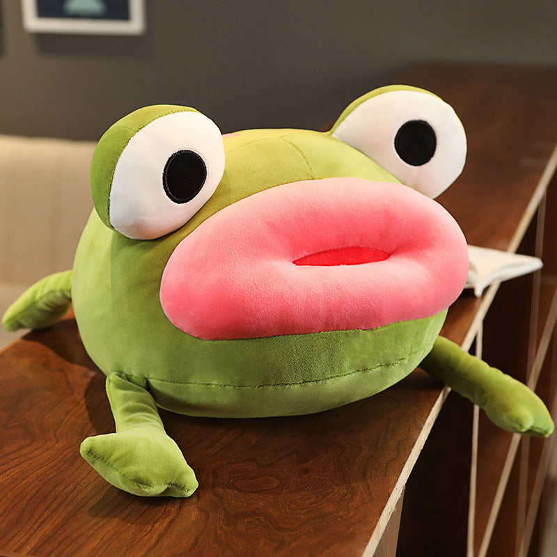 Big Personality: $\mathbf{35\text{cm}}$ to $\mathbf{55\text{cm}}$ Big Mouth Frog Plush Doll (Soft Short Plush).