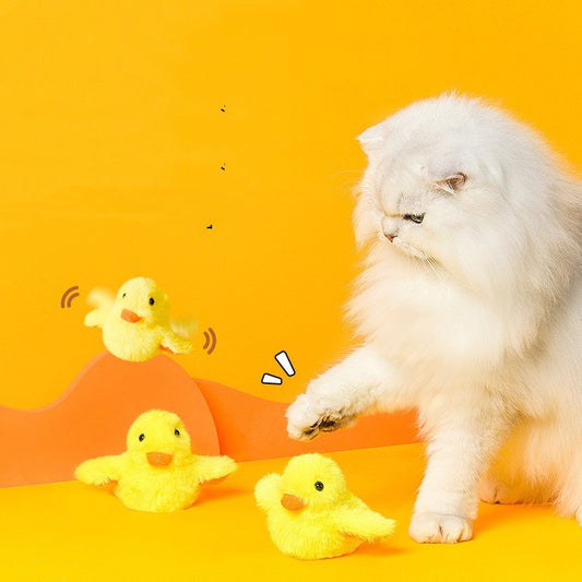 Interactive Fun: Electric Gravity Duck Cat Toy (Simulation Vibration & Sound, Type-C Charging).