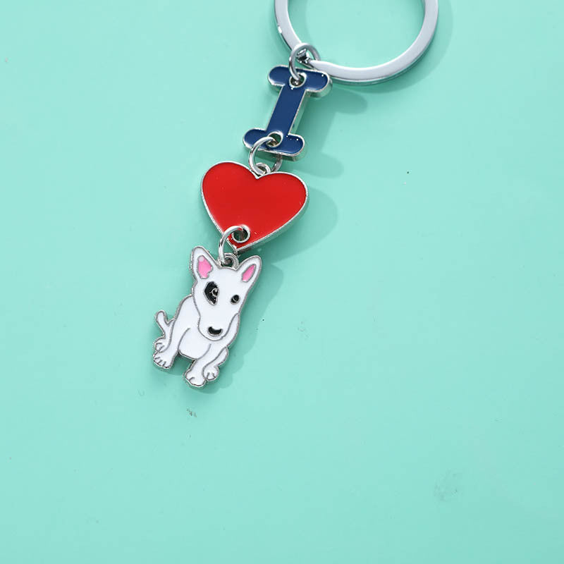 INS Love Dog Pendant, Metal Bag Charm & Keychain Accessory