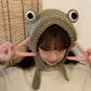Sweet & Warm: Women's Big Eyes Cartoon Frog Knitted Hat for Shopping and Travel.