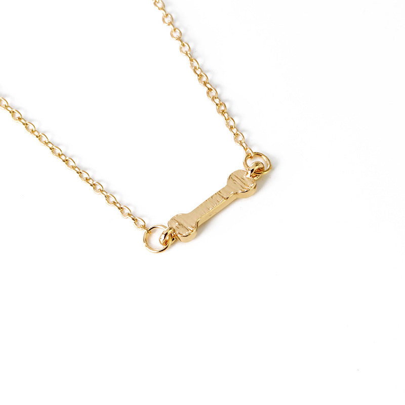 2pcs Set Dog Bone Matching Charm Necklace & Keychain Jewelry