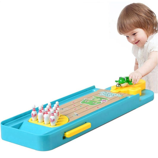 Kids' Fun: Mini Frog Bowling Educational Game for Cognitive Development.