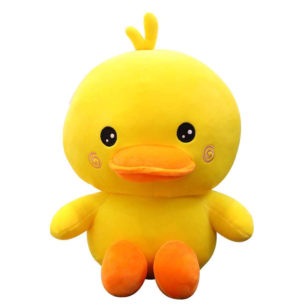 Cloud-Soft Cuddles: Little Yellow Duck Stuffed Toy (Stretch Spandex & Down Cotton).